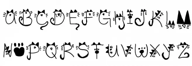 Kitty face Шрифта ВЕРХНИЙ