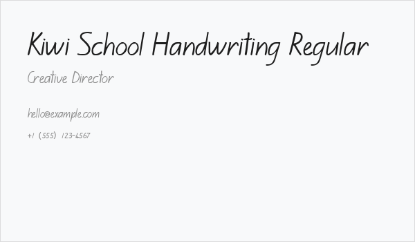 Kiwi School Handwriting Regular Business Card