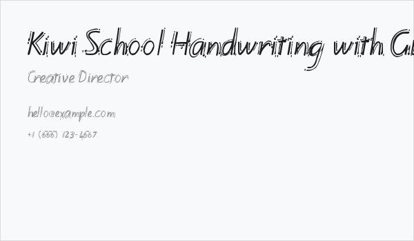 Kiwi School Handwriting with Guides Business Card