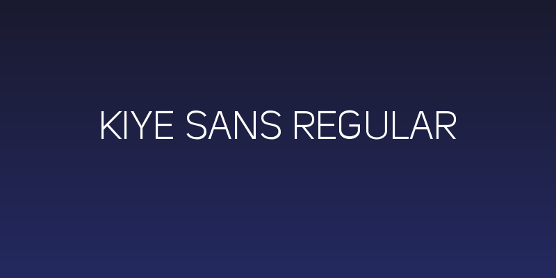 Kiye Sans Regular Social Header