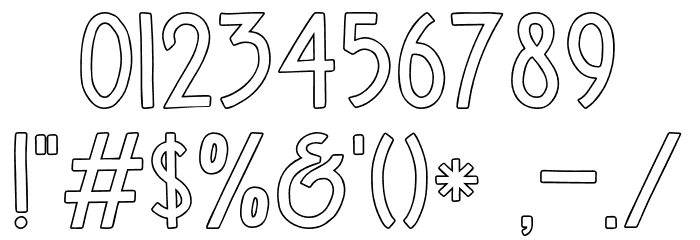 Kiyoka-Outline Font OTHER CHARS