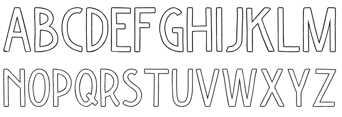 Kiyoka-Outline Font LOWERCASE