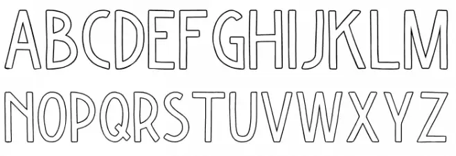 Kiyoka-Outline Font LOWERCASE