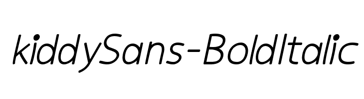 kiddySans-BoldItalic Font