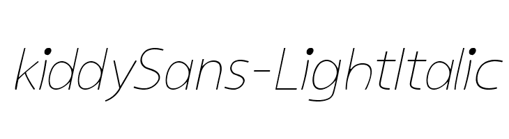 kiddySans-LightItalic Font