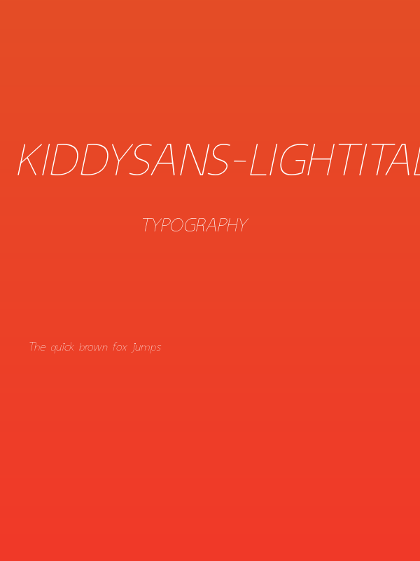kiddySans-LightItalic Poster