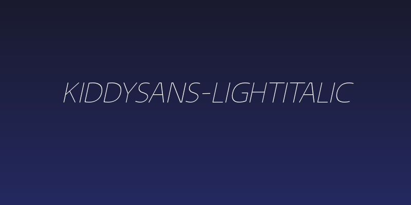 kiddySans-LightItalic Social Header