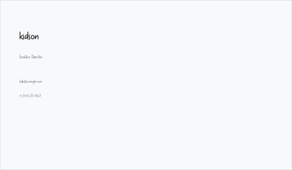 kidson Business Card