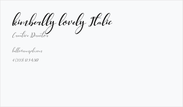 kimberlly lovely Italic Business Card