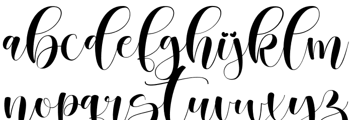 kity love Regular Font LOWERCASE