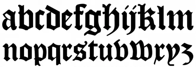 KJV 1611 Schriftart Kleinbuchstaben