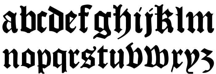 KJV 1611 Font LOWERCASE