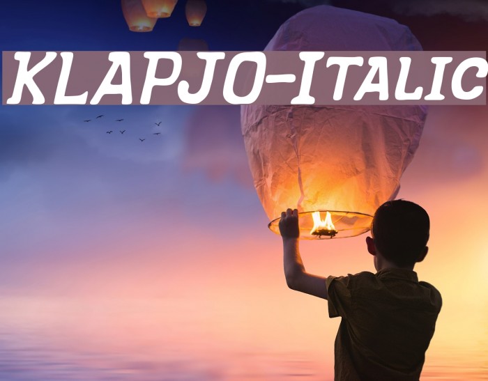 KLAPJO-Italic Font examples