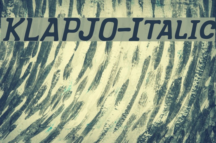 KLAPJO-Italic Font examples