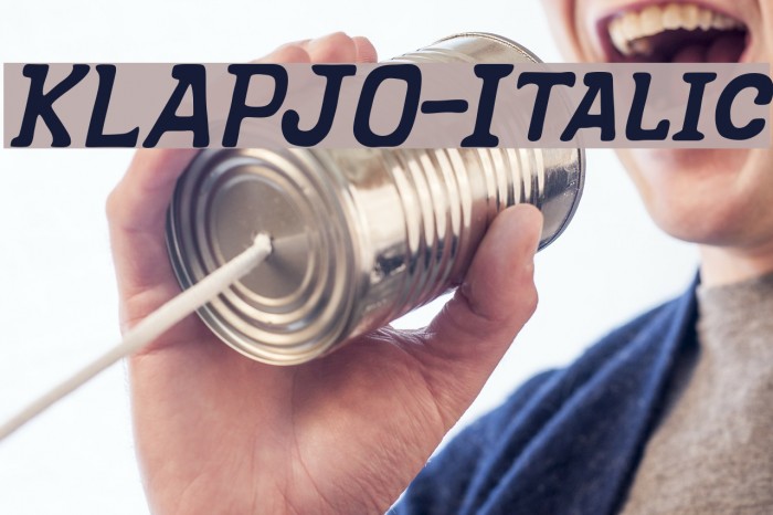 KLAPJO-Italic Font examples