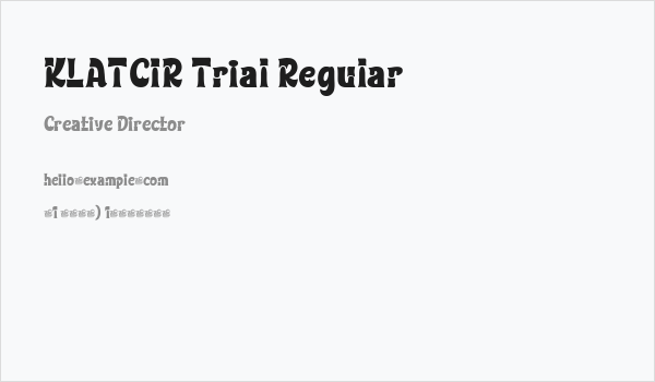 KLATCIR Trial Regular Business Card