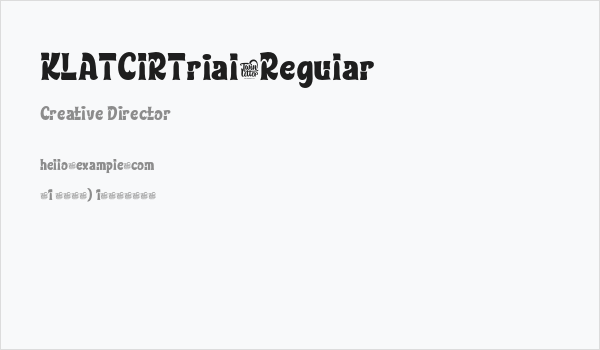 KLATCIRTrial-Regular Business Card