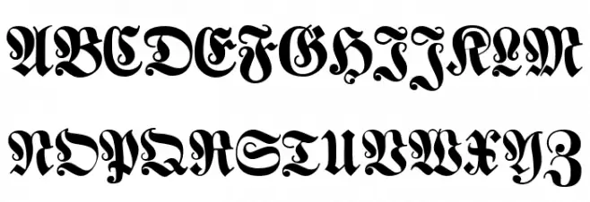 Klaber Fraktur Fuentes MAYÚSCULAS