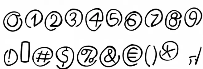 Klammeraffen-Italic Шрифта ДРУГИЕ символов