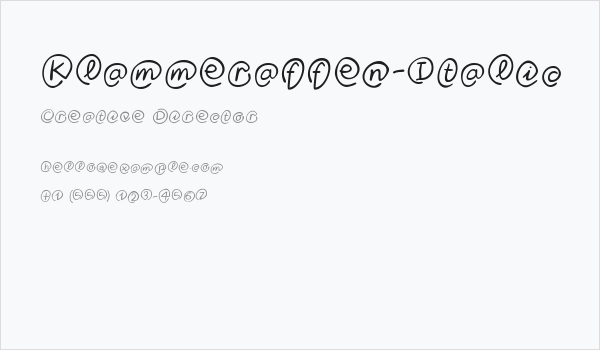 Klammeraffen-Italic Business Card