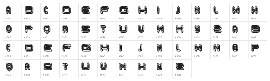 Klapa Inverted Regular Character Map