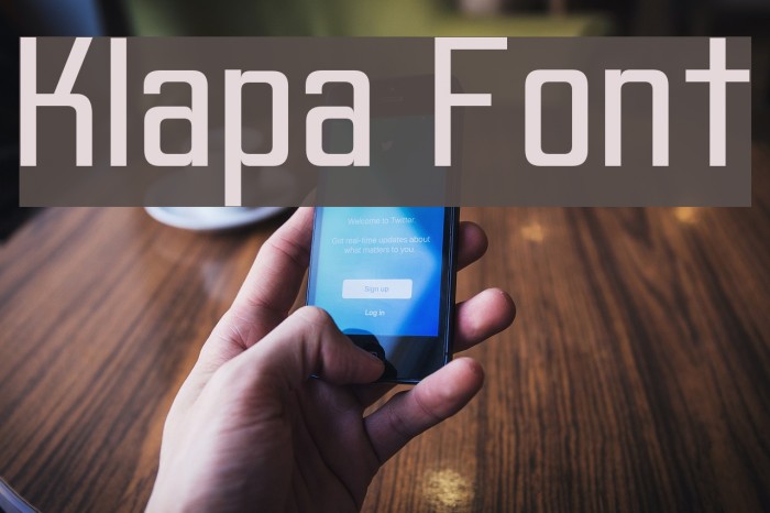 Klapa Font examples