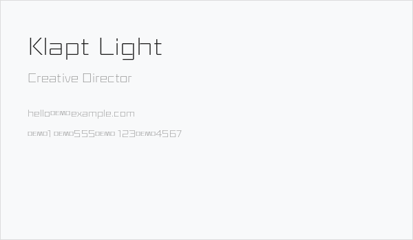Klapt Light Business Card