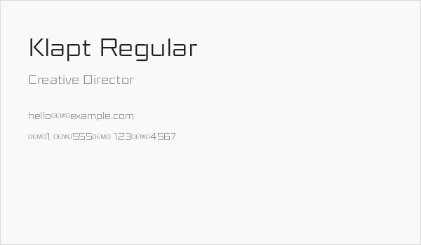 Klapt Regular Business Card