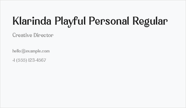 Klarinda Playful Personal Regular Business Card