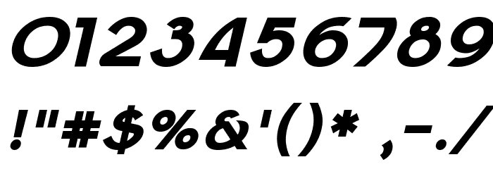 Klaudia Bold Oblique Font OTHER CHARS