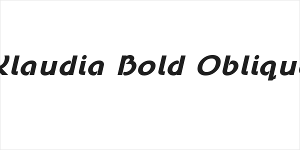 Klaudia Bold Oblique Logo