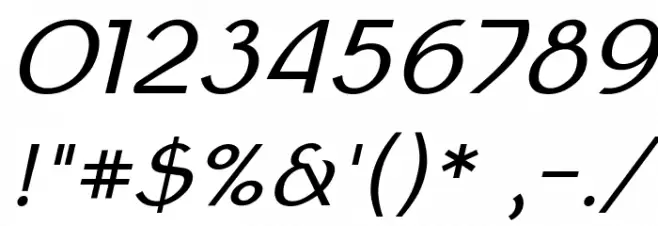 Klaudia Oblique Font OTHER CHARS