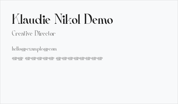 Klaudie Nikol Demo Business Card