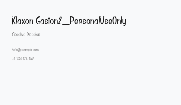 Klaxon Gaston2_PersonalUseOnly Business Card