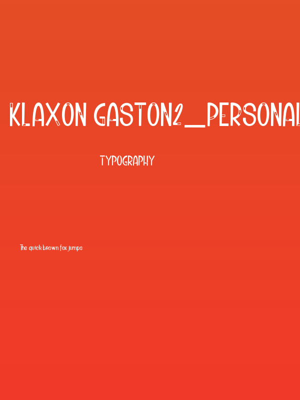 Klaxon Gaston2_PersonalUseOnly Poster