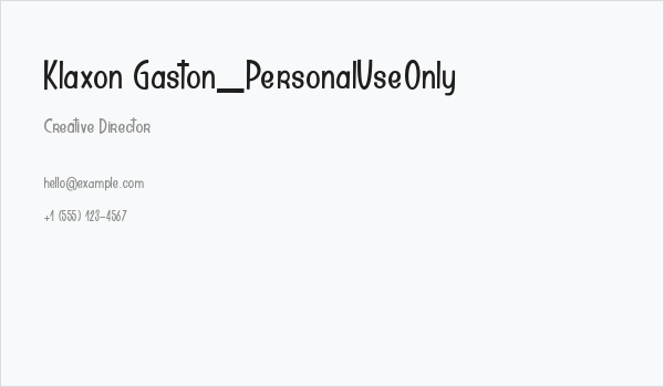 Klaxon Gaston_PersonalUseOnly Business Card