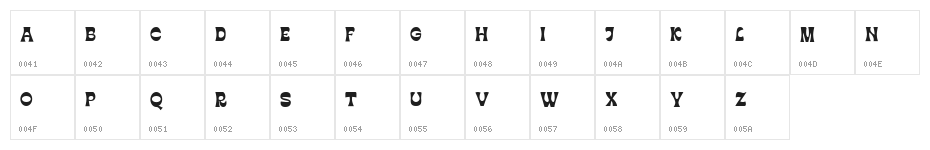 Klear DEMO Regular Character Map