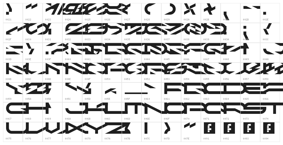 KleenBlades LDR Regular Character Map