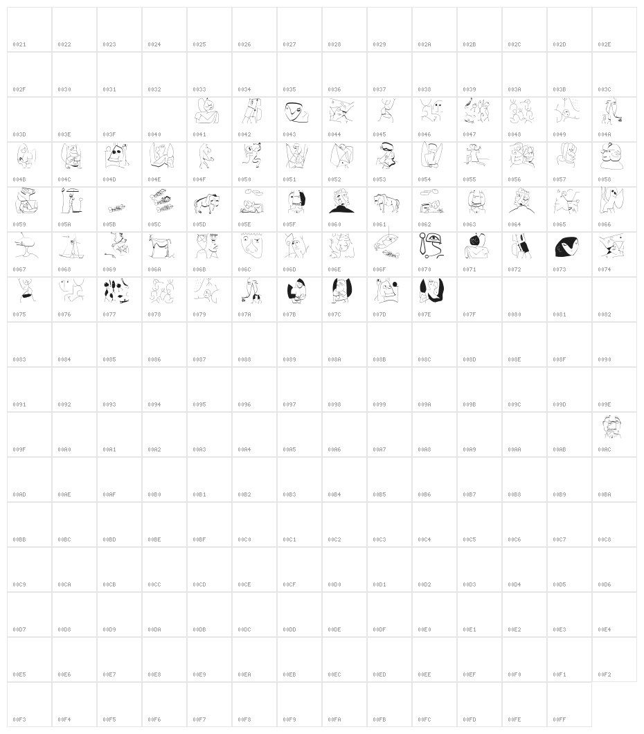 Kleerikale Character Map