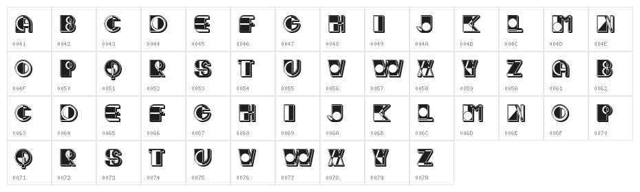 Kleid Regular Character Map