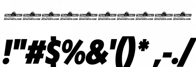 Klein Condensed Trial Extrabold Italic Font OTHER CHARS