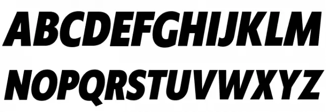 Klein Condensed Trial Extrabold Italic Fonte MAIÚSCULAS