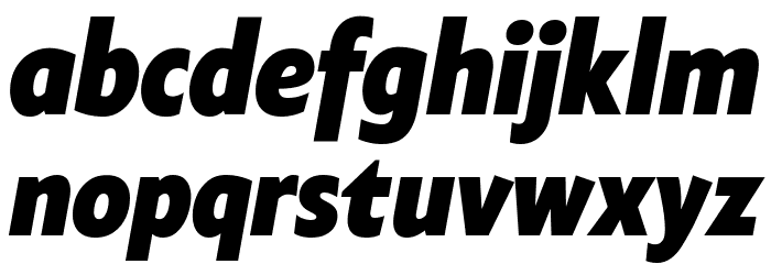 Klein Condensed Trial Extrabold Italic Font LOWERCASE