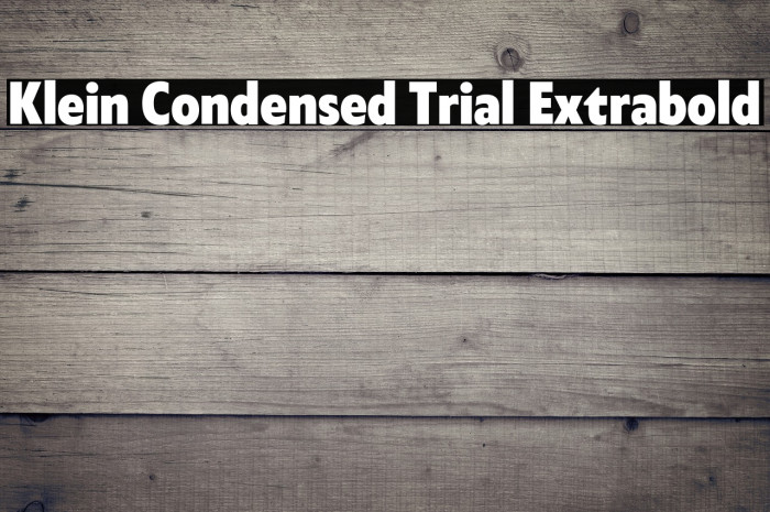 Klein Condensed Trial Extrabold Example 1