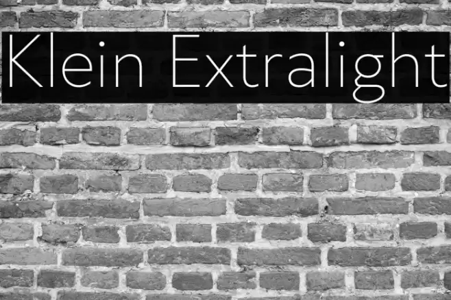 Klein Extralight Font examples