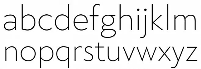 Klein Extralight Schriftart Kleinbuchstaben