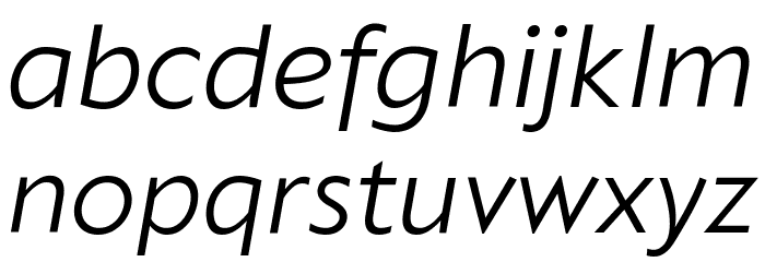 Klein Text Trial Book Italic Font LOWERCASE