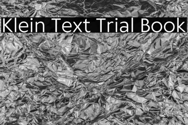 Klein Text Trial Book Font examples