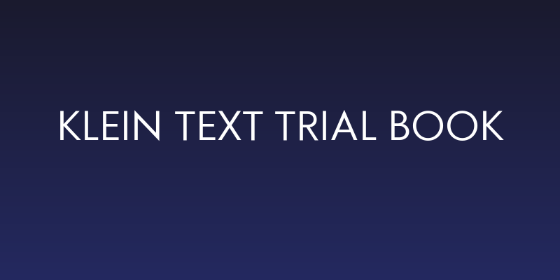 Klein Text Trial Book Social Header