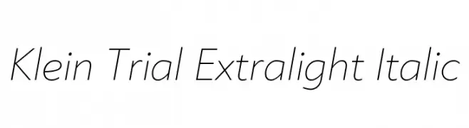 Klein Trial Extralight Italic  Free Fonts Download